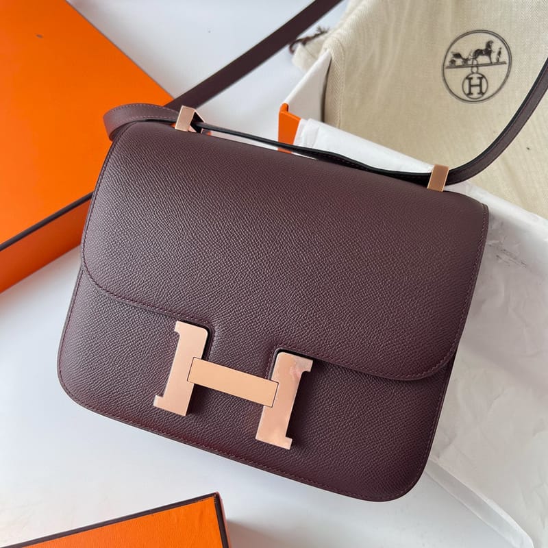 Constance 24cm Epsom 0g Rouge Sellier Rose Gold Hardware