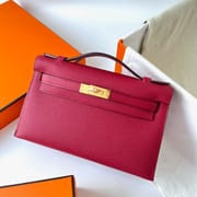 KELLY POCHETTE EPSOM K1 ROUGE GRENAT GHW