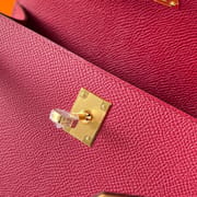 KELLY POCHETTE EPSOM K1 ROUGE GRENAT GHW