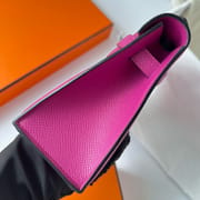 KELLY POCHETTE EPSOM L3 ROSE POUPRE PHW