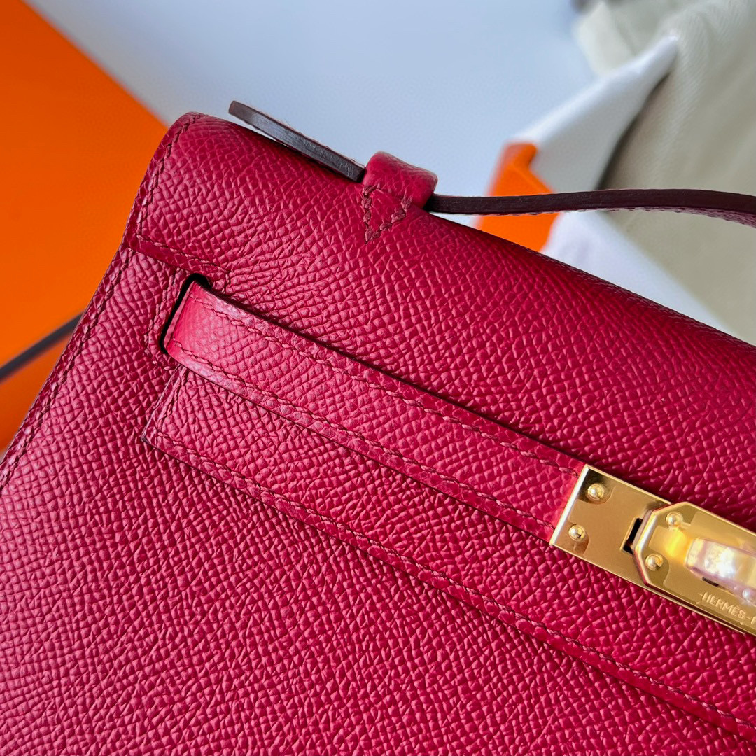 KELLY POCHETTE EPSOM K1 ROUGE GRENAT GHW KELLY POCHETTE EPSOM K1 ROUGE GRENAT GHW