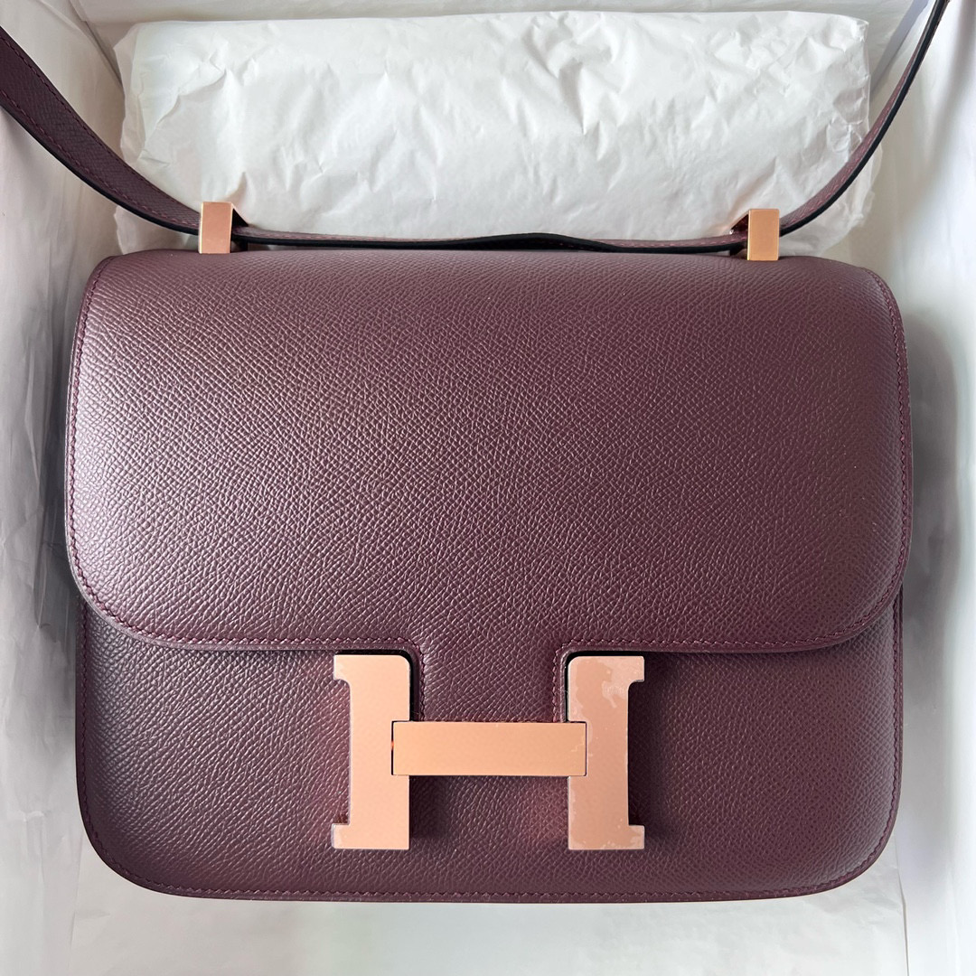 CONSTANCE 24CM EPSOM 0G ROUGE SELLIER ROSE GOLD HARDWARE CONSTANCE 24CM EPSOM 0G ROUGE SELLIER ROSE GOLD HARDWARE
