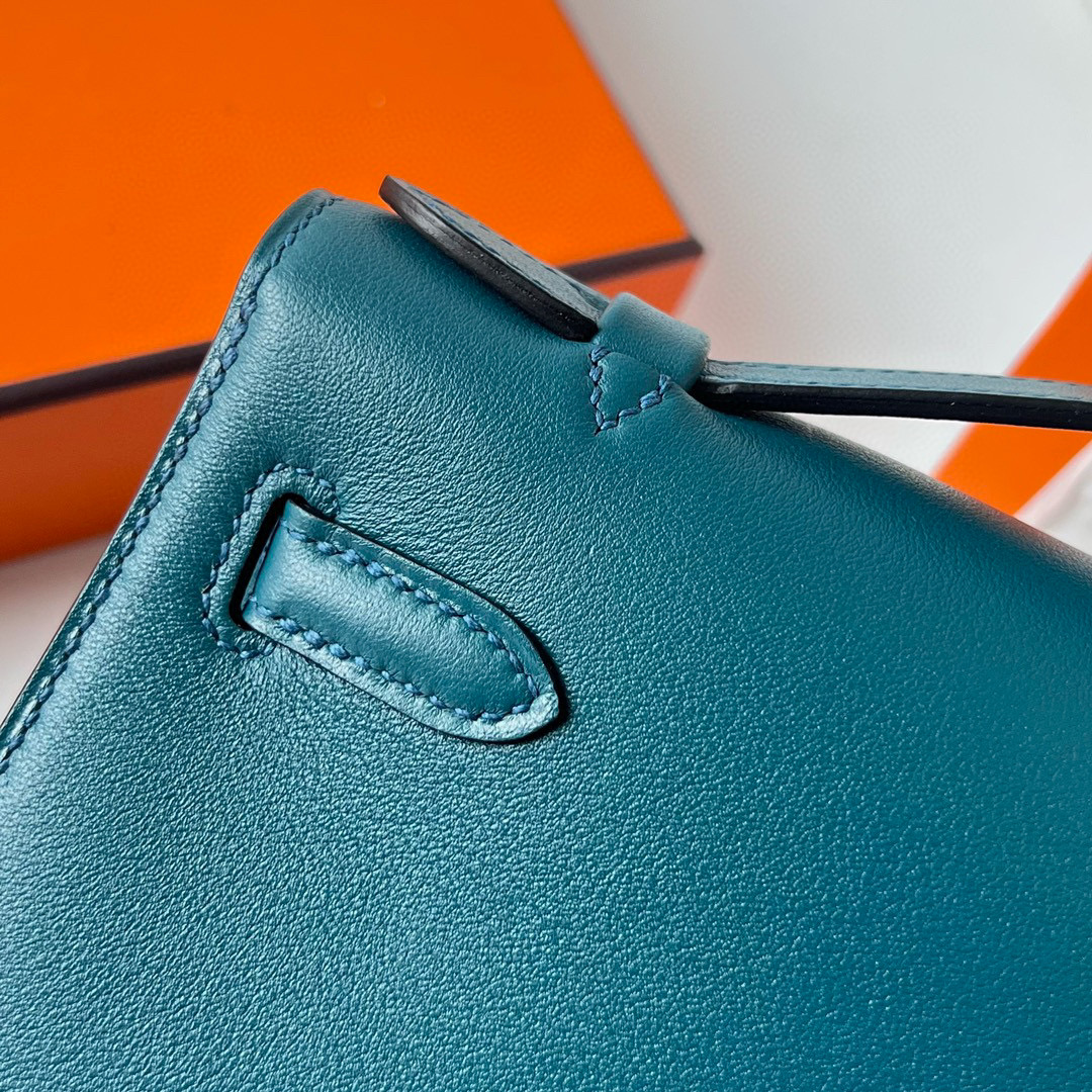 KELLY POCHETTE SWIFT W0 VERT BOSPHORE GHW