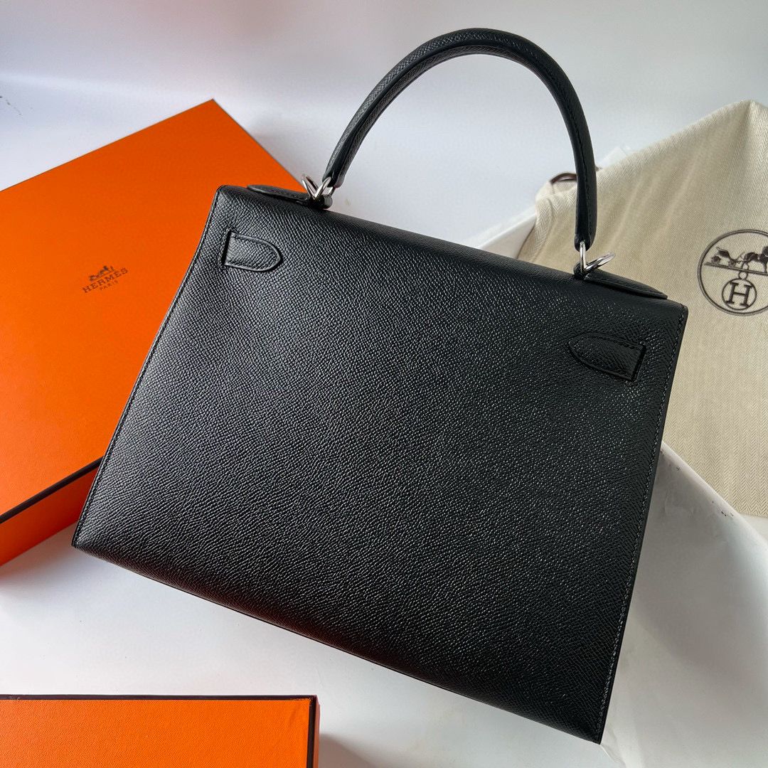 KELLY 28CM EPSOM 89 NOIR PHW