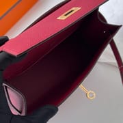 KELLY POCHETTE EPSOM K1 ROUGE GRENAT GHW