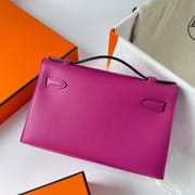 KELLY POCHETTE EPSOM L3 ROSE POUPRE PHW