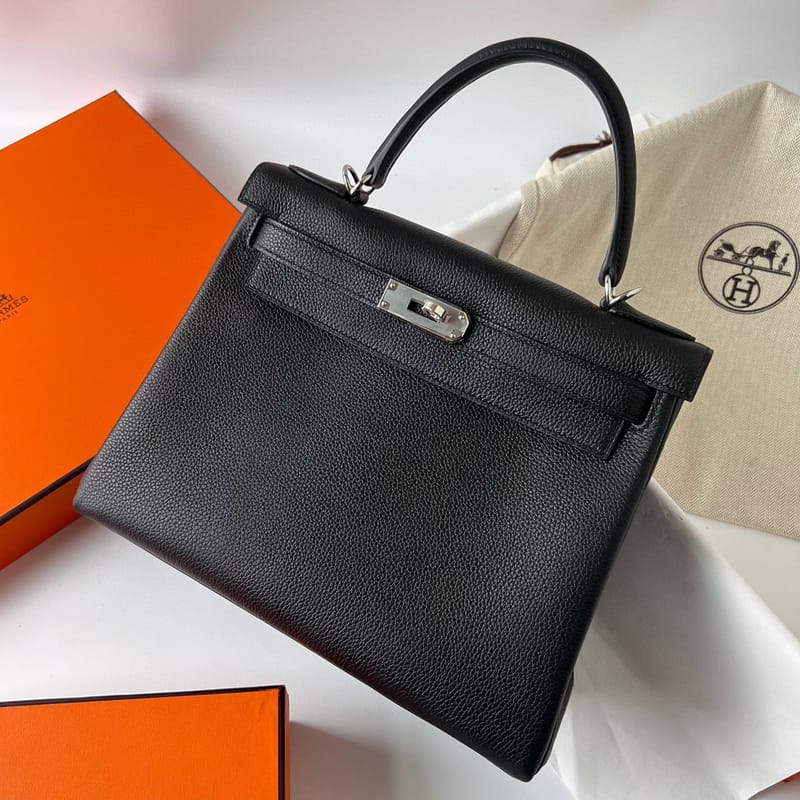 Kelly 28cm Taurillon Clemence 89 Noir Phw