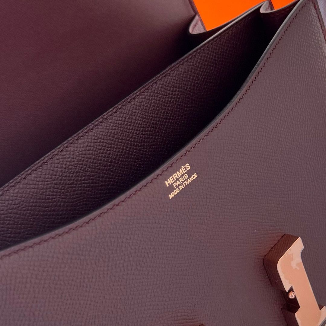 CONSTANCE 24CM EPSOM 0G ROUGE SELLIER ROSE GOLD HARDWARE
