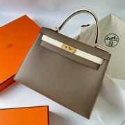 KELLY 28CM EPSOM 18 ETOUPE/I2 NATA GHW