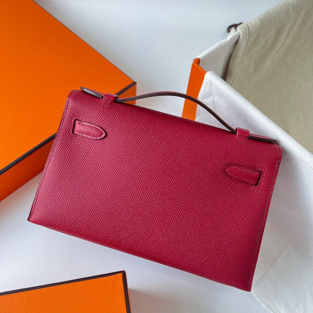 KELLY POCHETTE EPSOM K1 ROUGE GRENAT GHW KELLY POCHETTE EPSOM K1 ROUGE GRENAT GHW