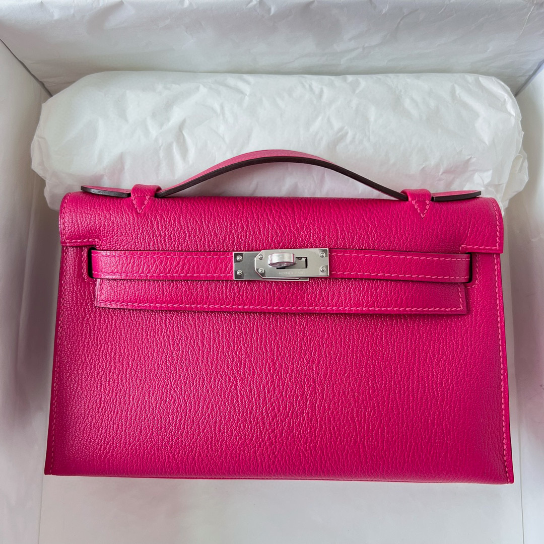 KELLY POCHETTE CHEVRE 0D ROSE MEXICO PHW KELLY POCHETTE CHEVRE 0D ROSE MEXICO PHW