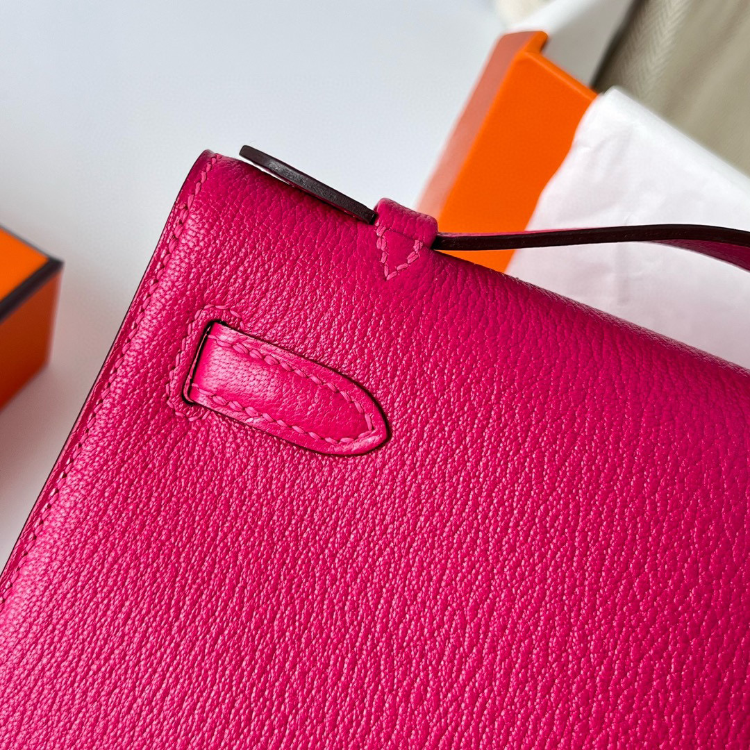 KELLY POCHETTE CHEVRE 0D ROSE MEXICO PHW KELLY POCHETTE CHEVRE 0D ROSE MEXICO PHW