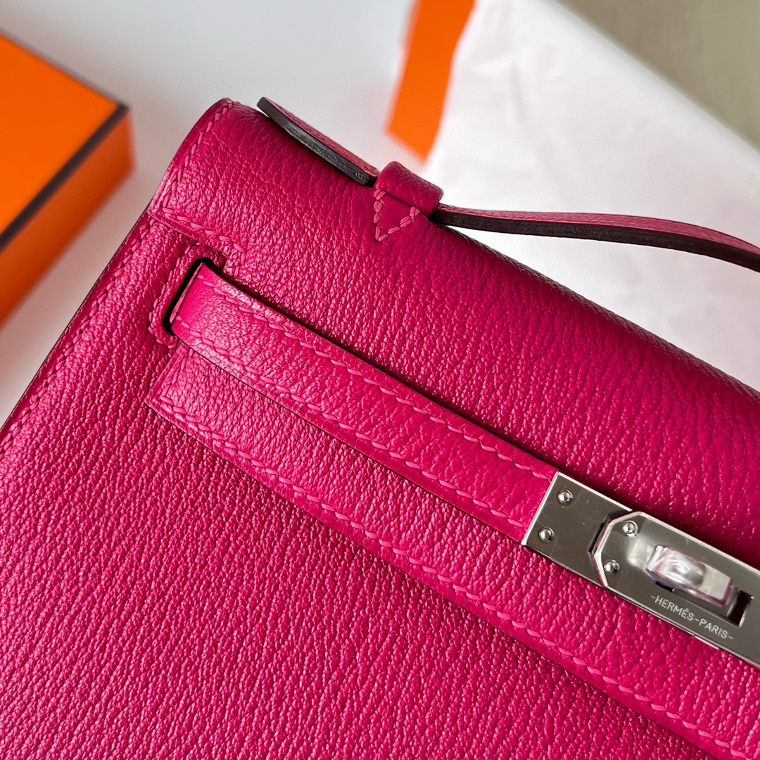 KELLY POCHETTE CHEVRE 0D ROSE MEXICO PHW KELLY POCHETTE CHEVRE 0D ROSE MEXICO PHW