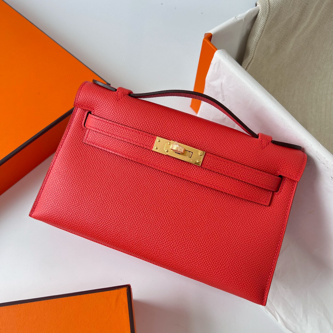 KELLY POCHETTE EPSOM 9T CAPUCINE GHW KELLY POCHETTE EPSOM 9T CAPUCINE GHW