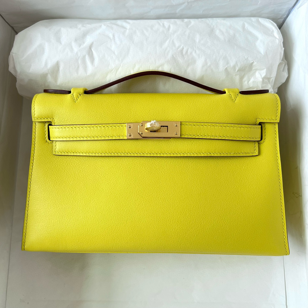 KELLY POCHETTE SWIFT 9R LIME GHW KELLY POCHETTE SWIFT 9R LIME GHW