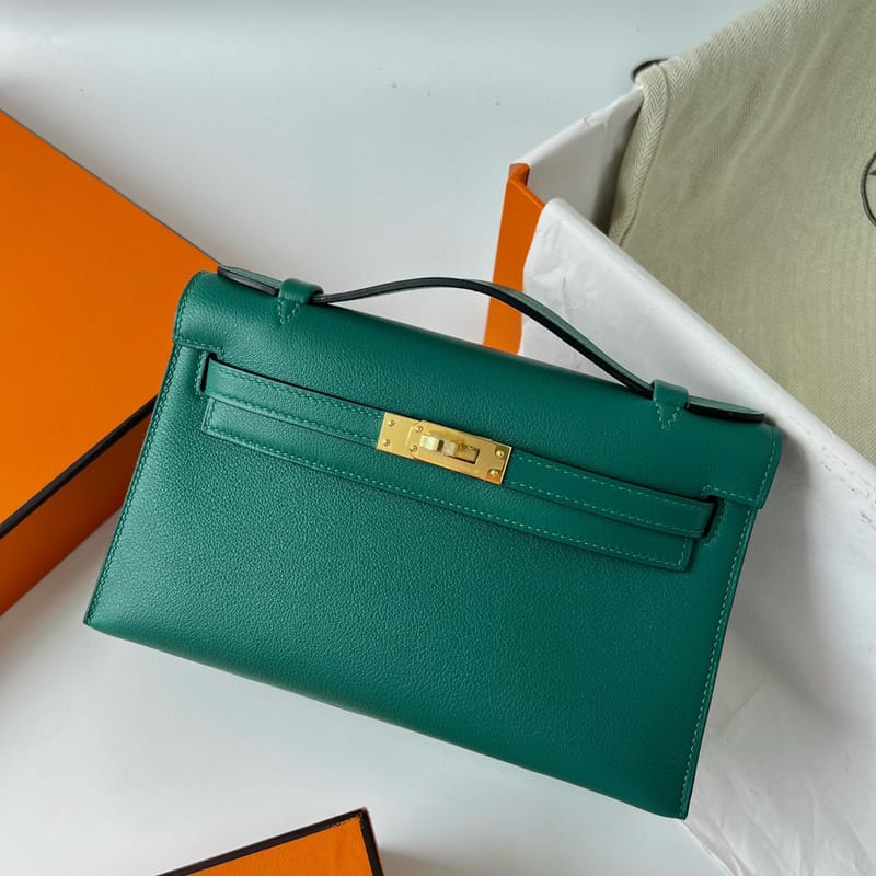 Kelly Pochette Swift Z6 Malachite Ghw