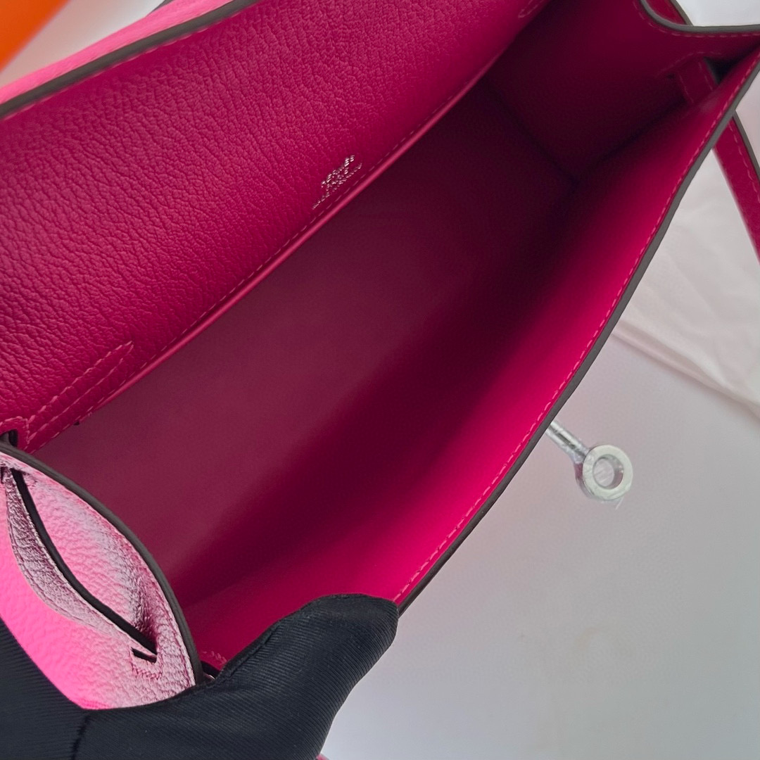 KELLY POCHETTE CHEVRE 0D ROSE MEXICO PHW KELLY POCHETTE CHEVRE 0D ROSE MEXICO PHW