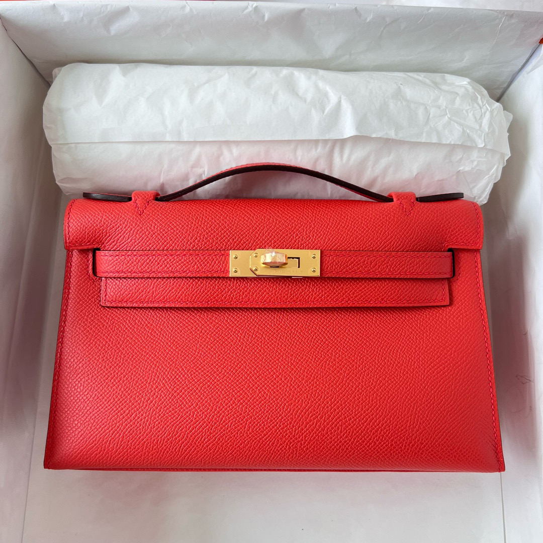 KELLY POCHETTE EPSOM 9T CAPUCINE GHW KELLY POCHETTE EPSOM 9T CAPUCINE GHW