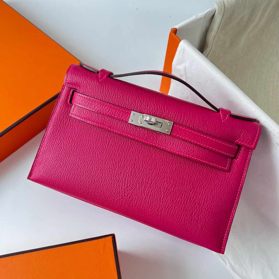 KELLY POCHETTE CHEVRE 0D ROSE MEXICO PHW KELLY POCHETTE CHEVRE 0D ROSE MEXICO PHW
