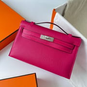 KELLY POCHETTE CHEVRE 0D ROSE MEXICO PHW