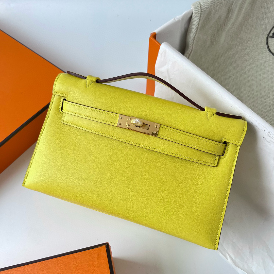 KELLY POCHETTE SWIFT 9R LIME GHW KELLY POCHETTE SWIFT 9R LIME GHW
