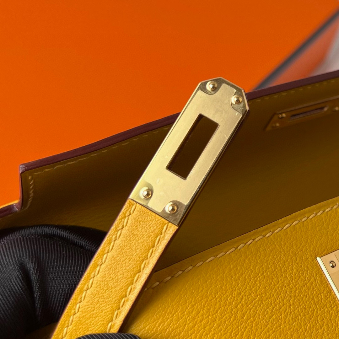 KELLY POCHETTE SWIFT 9D JAUNE AMBE GHW KELLY POCHETTE SWIFT 9D JAUNE AMBE GHW