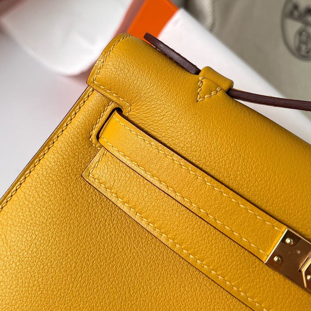 KELLY POCHETTE SWIFT 9D JAUNE AMBE GHW KELLY POCHETTE SWIFT 9D JAUNE AMBE GHW