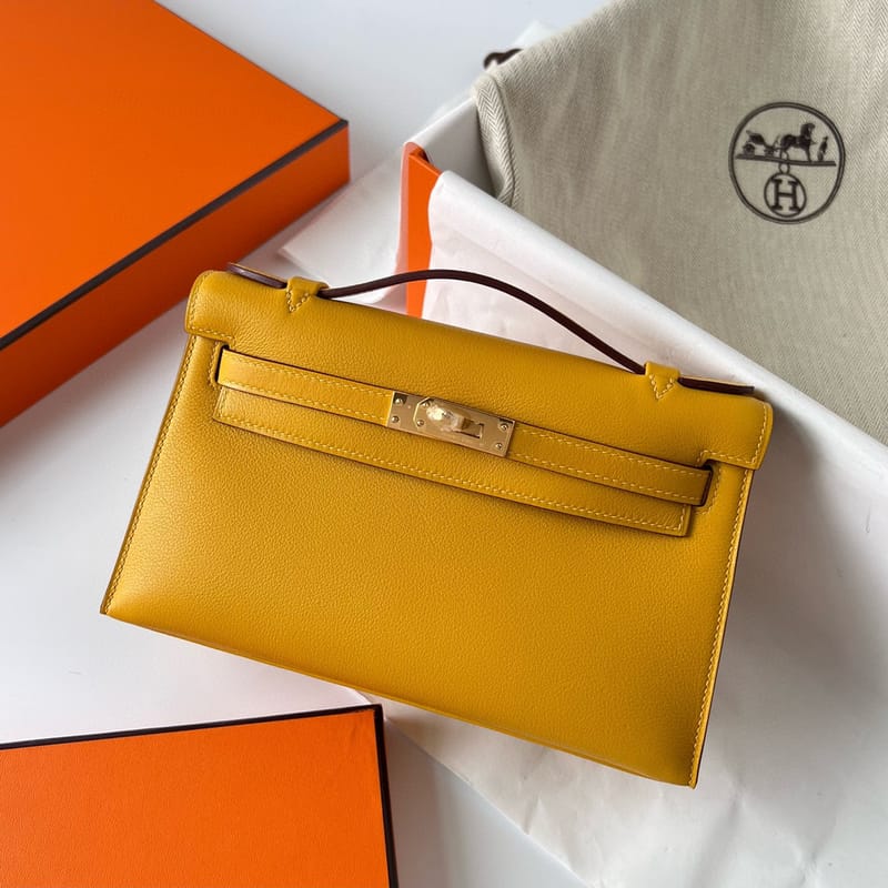 Kelly Pochette Swift 9d Jaune Ambe Ghw