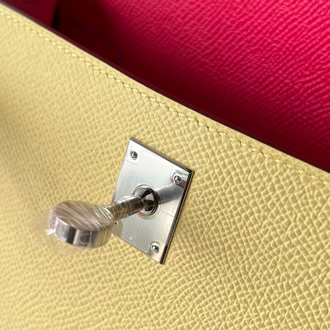 KELLY POCHETTE EPSOM 9R LIME/1Z JAUNE POUSSIN/P3 BLEU DU NORD/U4 VERT VERIGO//9J FEU/E5 ROSE TYRIEN/0 BLUE BRUME PHW