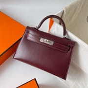 MINI KELLY BOX 57 BORDEAUX PHW