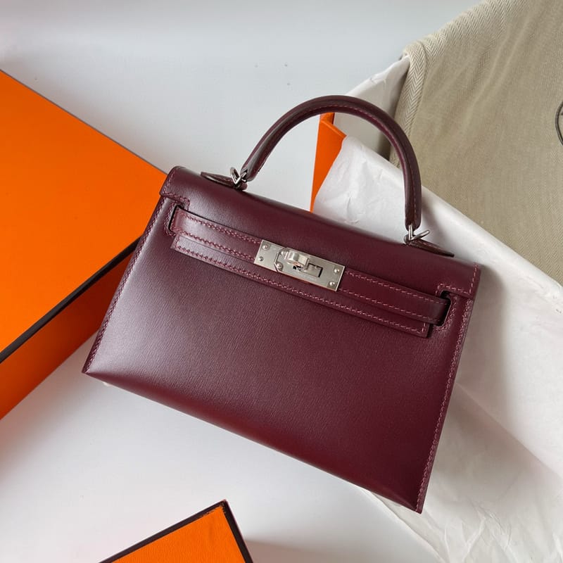 MINI KELLY BOX 57 BORDEAUX PHW