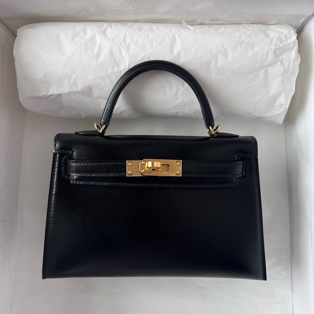 MINI KELLY BOX 89 NOIR GHW MINI KELLY BOX 89 NOIR GHW