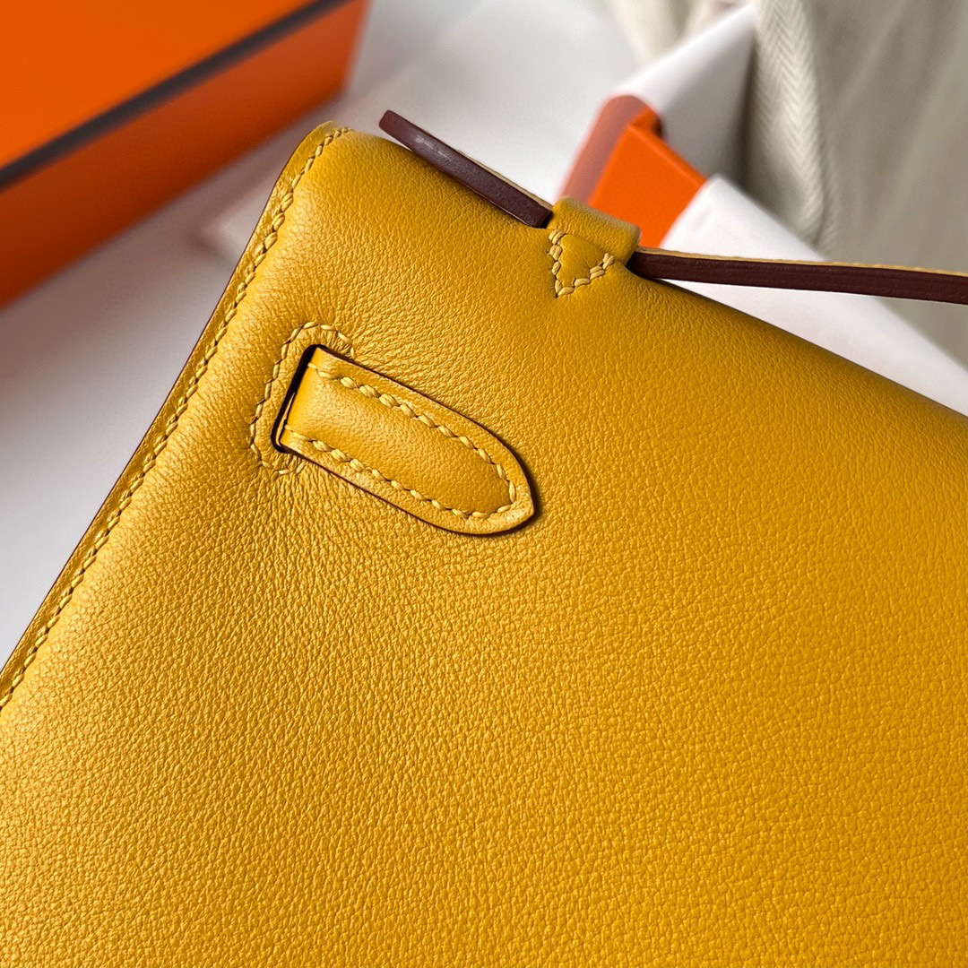 KELLY POCHETTE SWIFT 9D JAUNE AMBE GHW KELLY POCHETTE SWIFT 9D JAUNE AMBE GHW