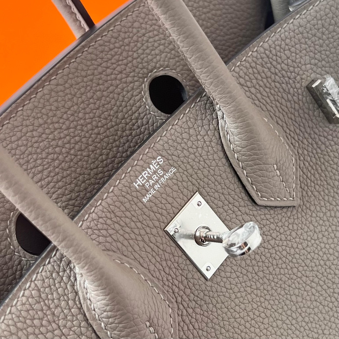 BIRKIN 25CM TAURILLON CLEMENCE M8 GRIS ASPHALTE PHW BIRKIN 25CM TAURILLON CLEMENCE M8 GRIS ASPHALTE PHW
