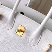 BIRKIN 25CM CLEMENCE 01 PURE WHITE/9R LIME BRUSHED GOLD BUCKLE