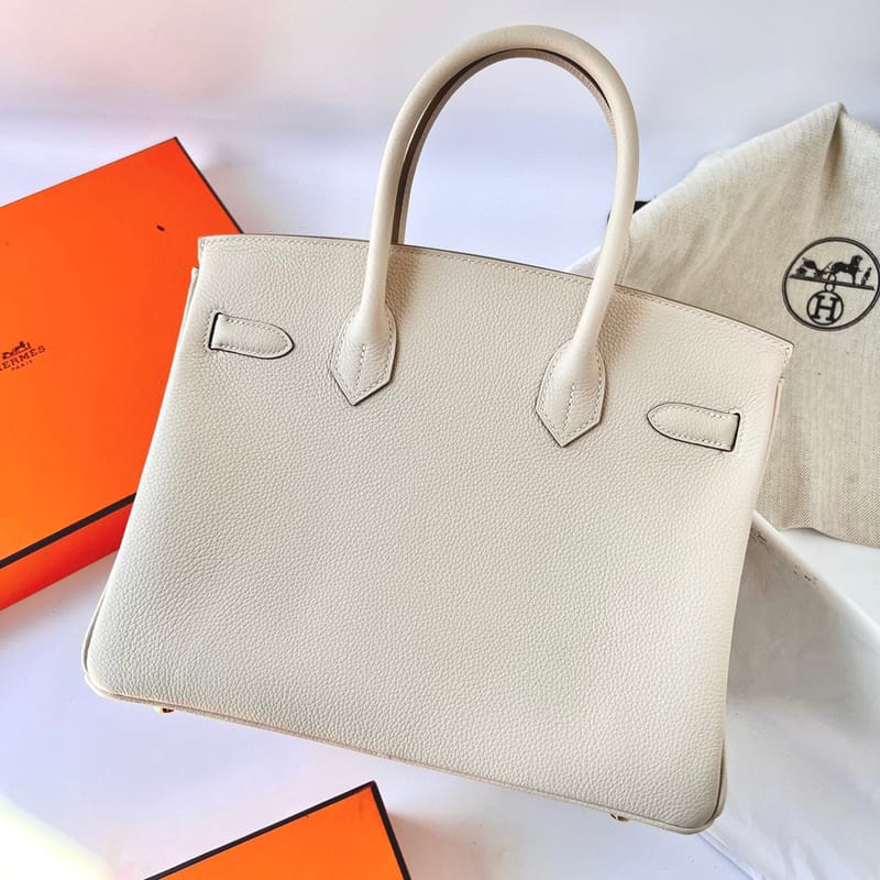 BIRKIN 30CM TAURILLON CLEMENCE 10 CRAIE GHW