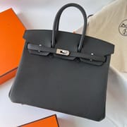 BIRKIN 25CM TAURILLON CLEMENCE 89 NOIR PHW