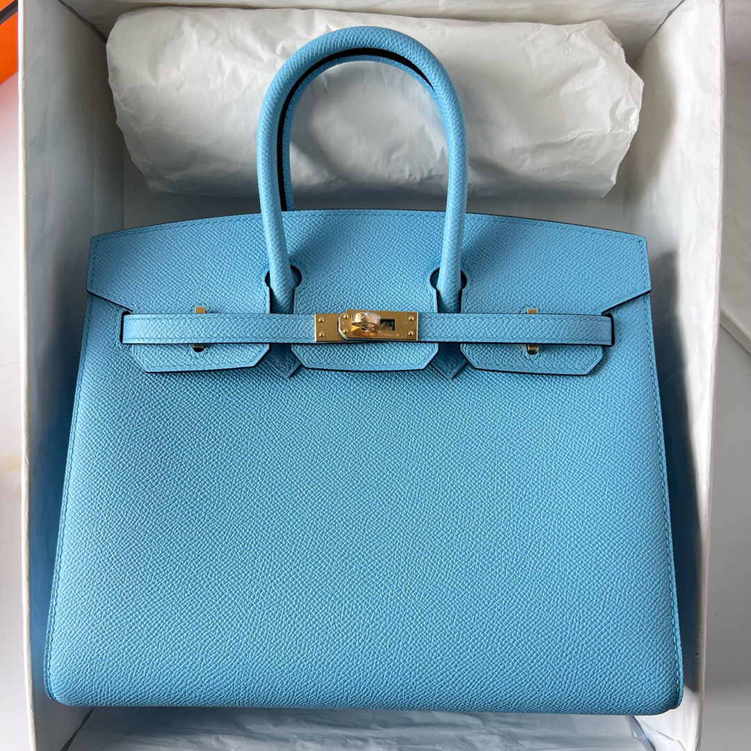 BIRKIN 25CM SELLIER EPSOM 7N CELESTE GHW BIRKIN 25CM SELLIER EPSOM 7N CELESTE GHW