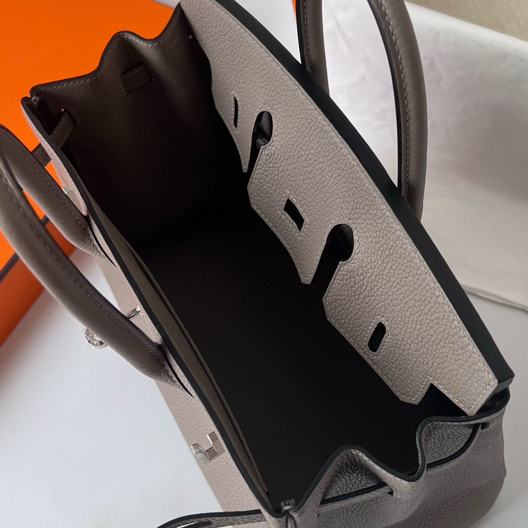 BIRKIN 25CM TAURILLON CLEMENCE M8 GRIS ASPHALTE PHW