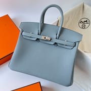 BIRKIN 25CM TAURILLON CLEMENCE J7 BLUE LIN PHW