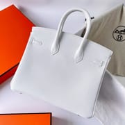 BIRKIN 25CM CLEMENCE 01 PURE WHITE/9R LIME BRUSHED GOLD BUCKLE