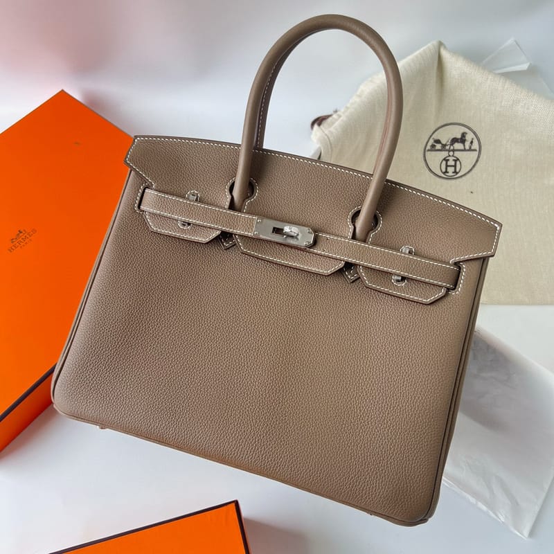 Birkin 30cm Taurillon Clemence C18 Etoupe Phw