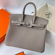 BIRKIN 25CM TAURILLON CLEMENCE M8 GRIS ASPHALTE PHW