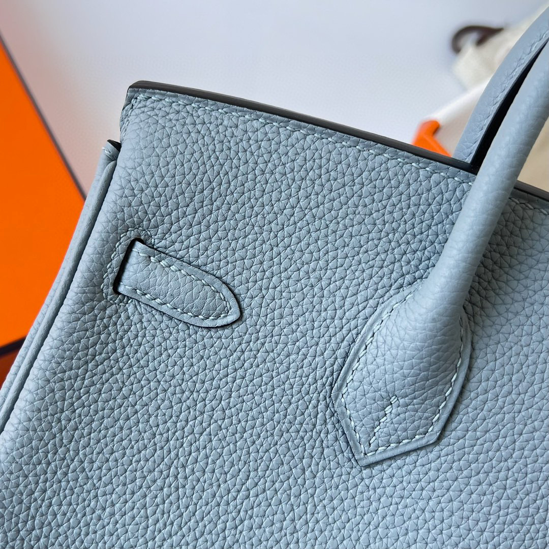 BIRKIN 25CM TAURILLON CLEMENCE J7 BLUE LIN PHW