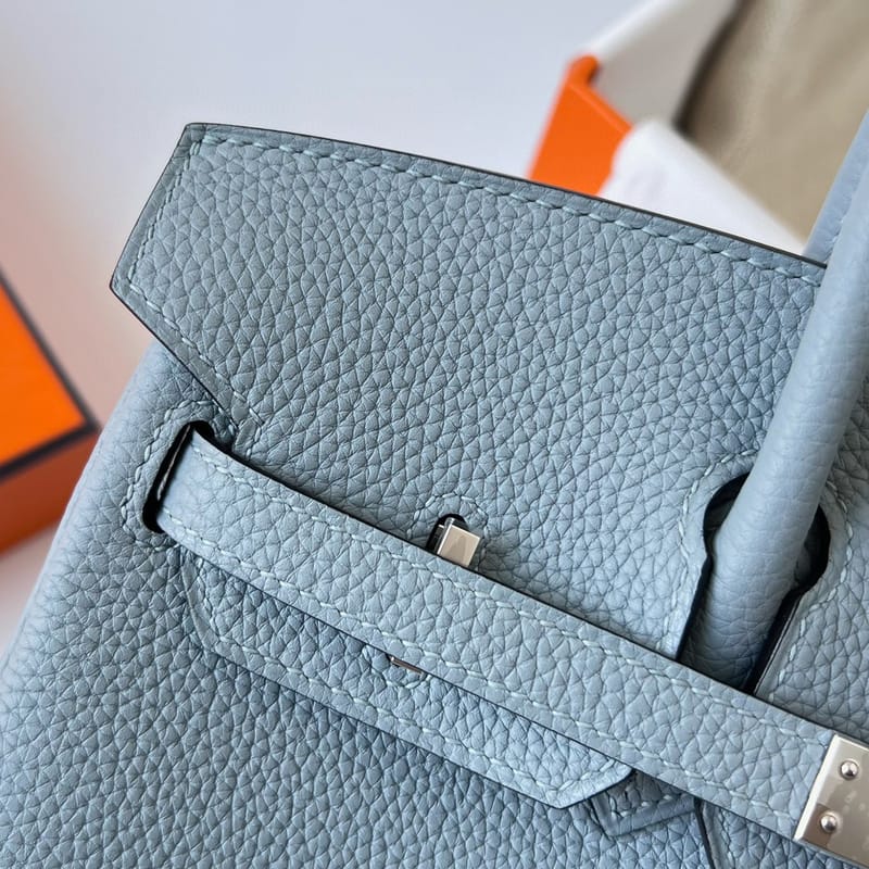 BIRKIN 25CM TAURILLON CLEMENCE J7 BLUE LIN PHW