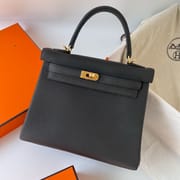 KELLY 25CM TOGO 89 NOIR GHW