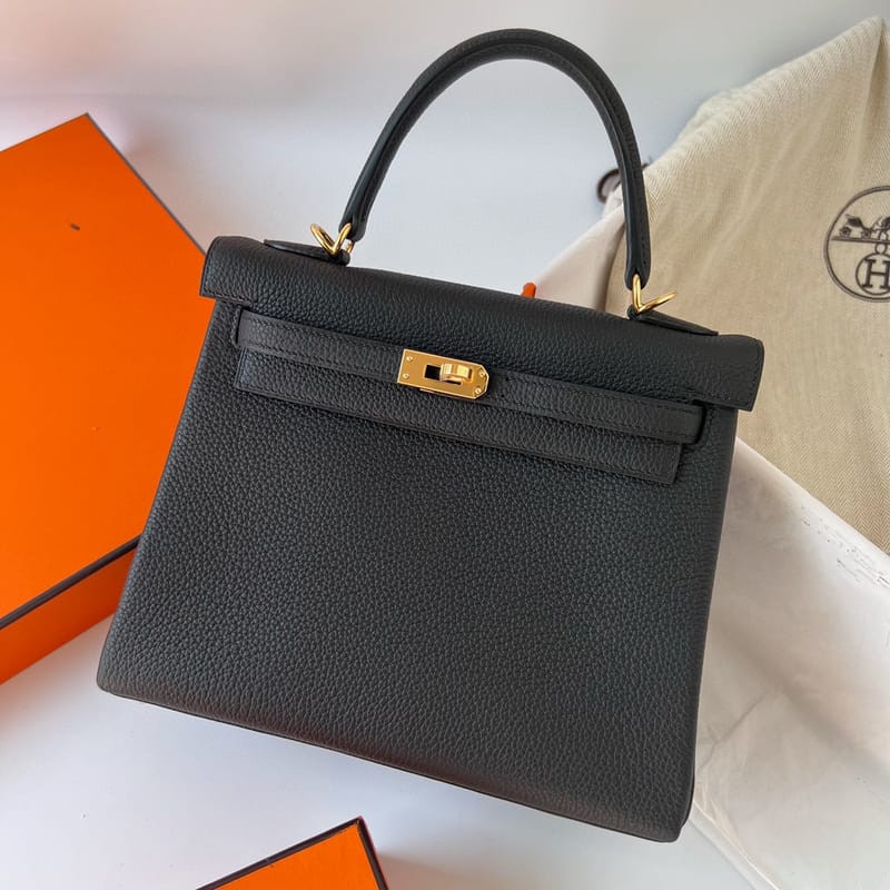 Kelly 25cm Togo 89 Noir Ghw