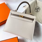 KELLY 25CM SELLIER EPSOM 10 CRAIE/18 ETOUPE GHW