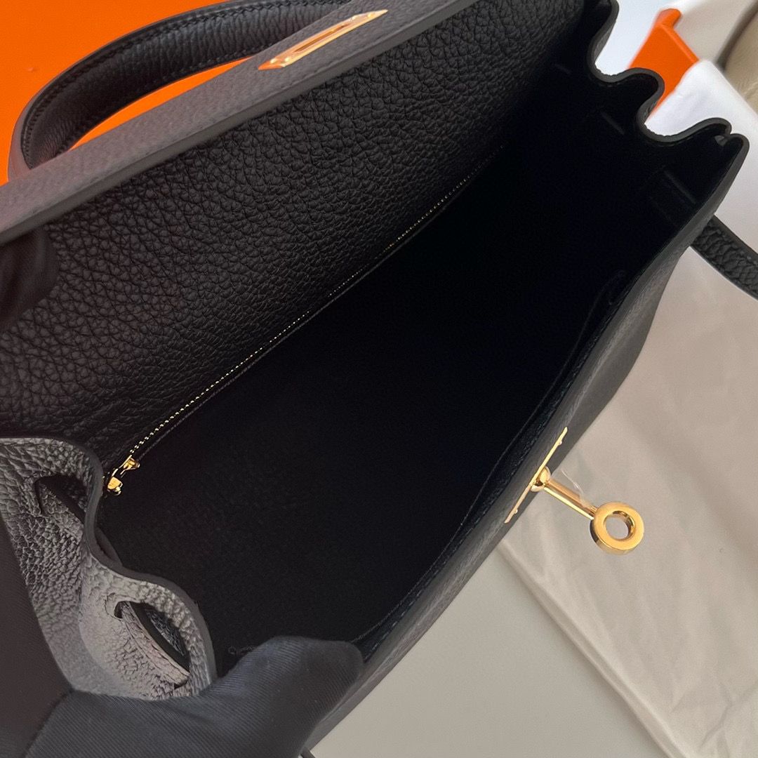 KELLY 25CM TOGO 89 NOIR GHW