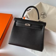 KELLY 25CM TOGO 89 NOIR PHW